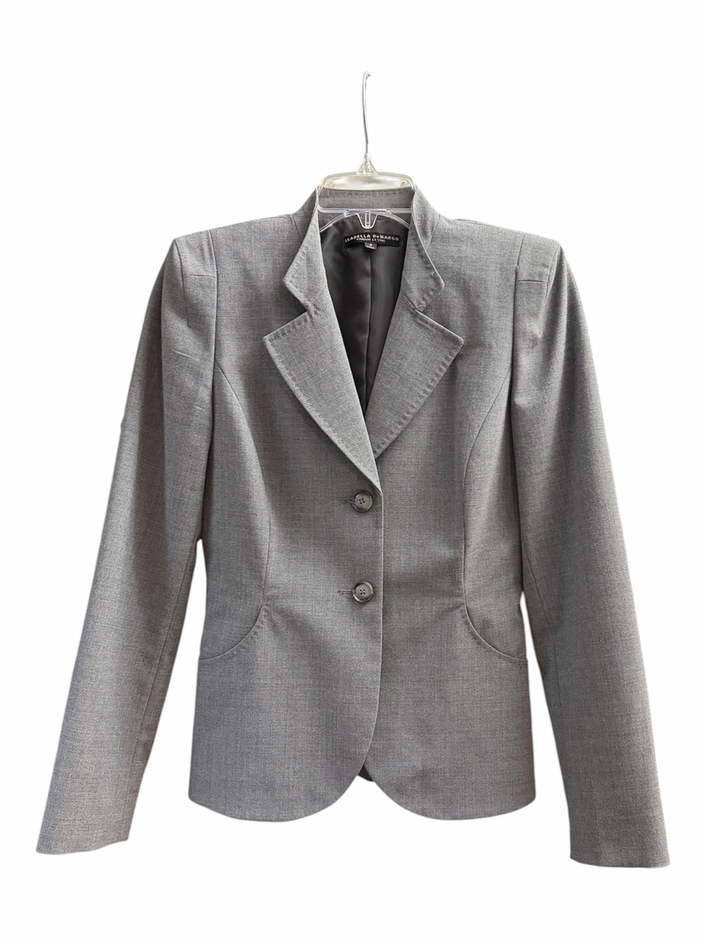 Isabella DeMarco Tahari Levine Gray Tailored Suit Blazer Jacket Size 2